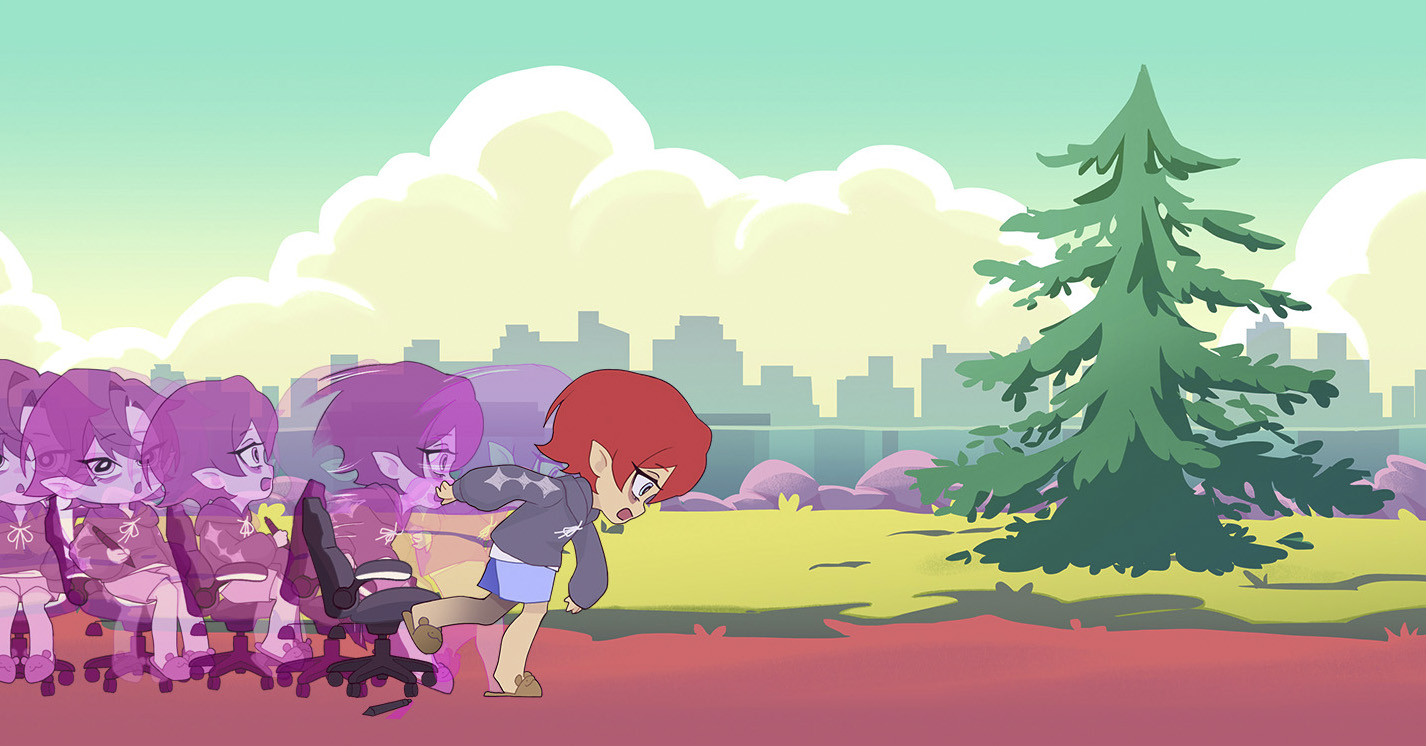 participACTION animation background and character animation onionskin.