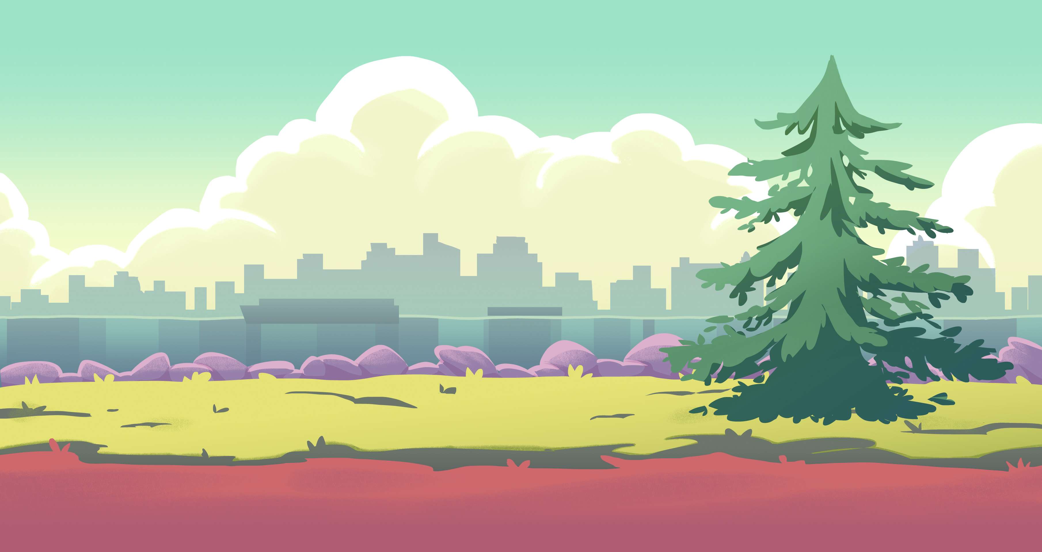 Brought colored outdoors modeled after Vancouver's skyline and natural scenery.